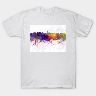 Asuncion skyline in watercolor background T-Shirt